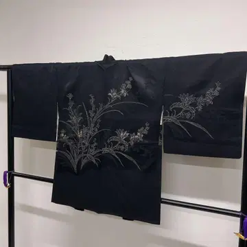 겉옷 블랙 겉옷 꽃 무늬 짜임 꽃 기모노 126tz