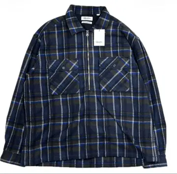 택 포함 새상품 Gymplex 짐플렉스 하프 지퍼 체크 셔츠