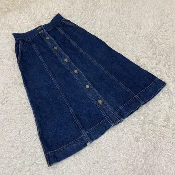 Ray BEAMS 레이빔즈 데님 스커트 무릎 아래 기장 네이비 사이즈 1