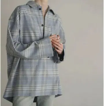 CLANE 체크 포켓 오버 셔츠