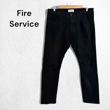 파이어 서비스 데님 팬츠 청바지 스트레이트 스트레치 블랙