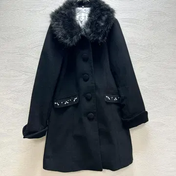 컨디션 최상 GLACIER 블랙 롱 코트 M 옷깃의 퍼는 탈부착 가능