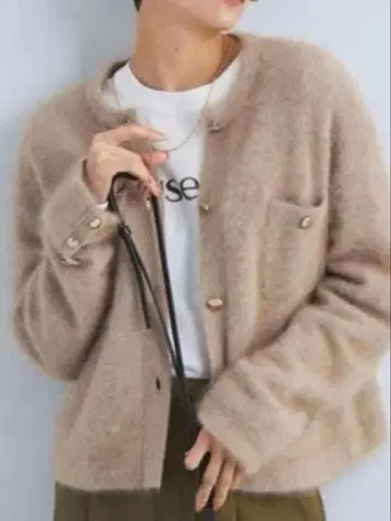 헤어리 자켓라이크 가디건