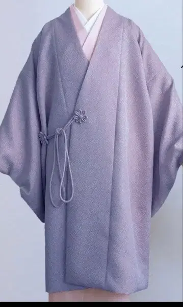 장미 무늬 엠보싱 자카드 도중기 이중 기모노 보라색 여성용 기모노 코트