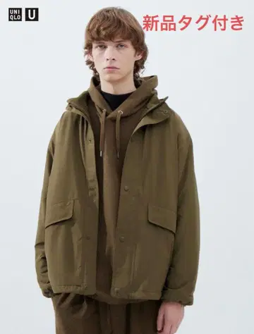 [택 포함 새상품] 유니클로 U 리버서블 스탠드 자켓 올리브 L 사이즈