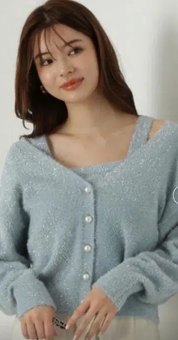 정가 12,980엔 새상품 스카이블루 앙상블 가디건