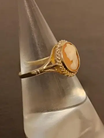 빈티지 카메오 영국제 K9 375 골드 금 반지