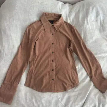 [ used ] 브라운 스웨이드 긴팔 버튼 셔츠