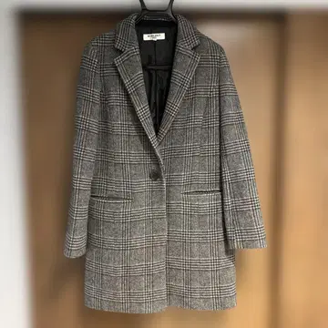 NATURAL BEAUTY BASIC 그레이 계열 체크 체스터 코트