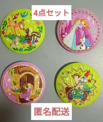 디즈니 자수 캔뱃지 세트 안나 라푼젤 토이 스토리 밤비