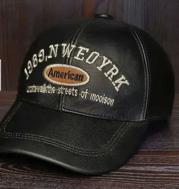 레어 1989.NWEOYRK 자수 베이스볼 캡 천연 가죽 품질 향상