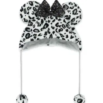 디즈니 팬캡 화이트 블랙 미니 레오파드 무늬