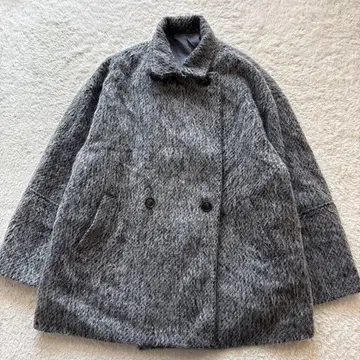 hellam 샤기 미들 코트 프리 사이즈