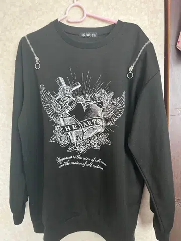 지퍼 블랙 맨투맨 154-162cm