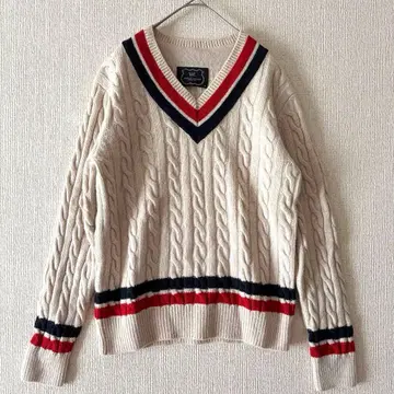undercurrent GLOBAL WORK 케이블 짜임 V넥 스웨터