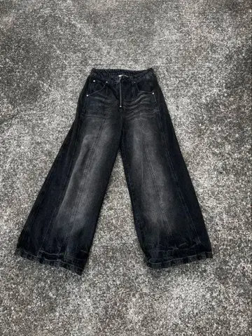 ANDER HUNK 오버다이 와이드 플레어 데님 팬츠