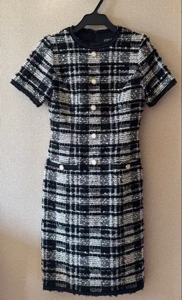 EmiriaWiz 마리아 켄트 트위드 숏 슬리브 원피스