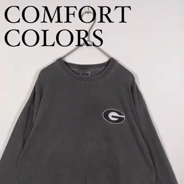 COMFORT COLORS 그레이 롱 슬리브 티셔츠 롱 T M