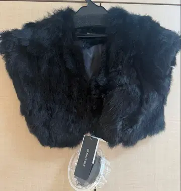 미착용 새상품 블랙 퍼 숄 레이스 꽃 장식