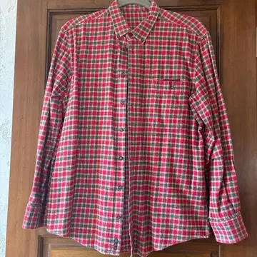 Papas 빨간색 체크 무늬 긴팔 셔츠 M