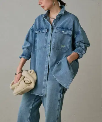 loungedress 데미지 데님 셔츠