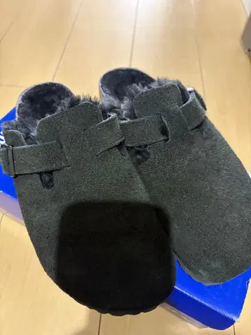 컨디션 최상 BIRKENSTOCK 퍼 포함 사보 샌들 37 그레이