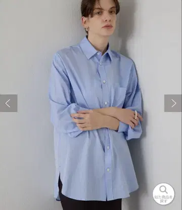 드로잉 넘버 코튼 플레인 오버 셔츠