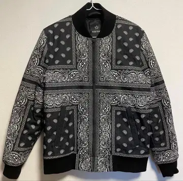 REBTRAIT 반다나 패턴 봄버 자켓 집업 블루종