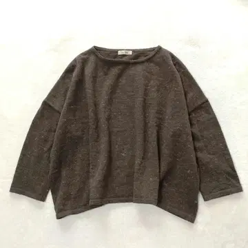 네스트로브 오버 사이즈 니트 풀오버 울 브라운 믹스 일본제