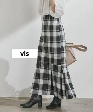 vis 여성스러움을 돋보이게 하는 체크 모듬 머메이드 스커트