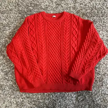 [ 미사용 새상품 ] Relume 레드 케이블 니트 스웨터