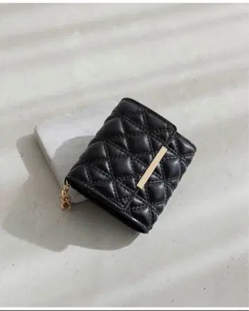 RANDA 퀼팅 3단 폴더형 미니 지갑