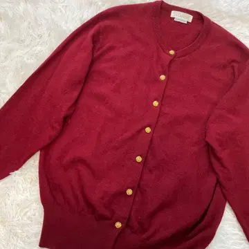 [일본제] 캐시미어 100% 골드 버튼 버건디 긴팔 가디건 11호