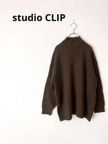 studio CLIP 스튜디오 클립 루즈핏 하이넥 니트 긴팔 울 혼방