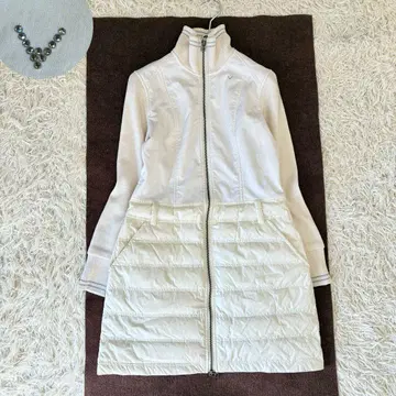 캘러웨이 다운 절개 지퍼 원피스 코트 화이트 M