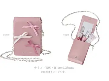 리본 포함 핑크 스마트폰 숄더백