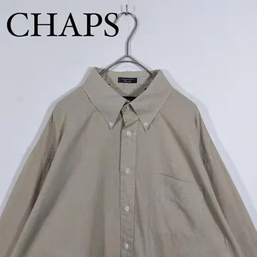 CHAPS 챕스 랄프 베이지 버튼 다운 긴팔 셔츠 L