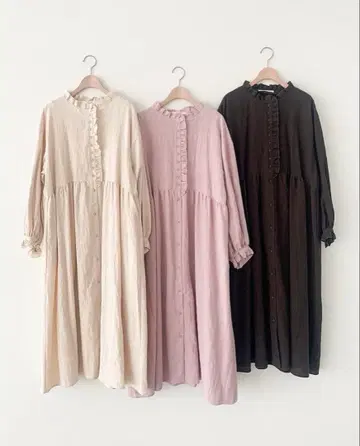 사만사 모스모스 [ Cross x Linen ] 프릴 원피스(M 사이즈)