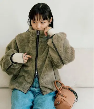 [누카루] 2WAY 복슬복슬 보아 스탠드 자켓