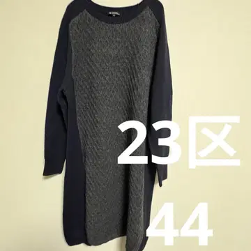 23구 캐시미어 블렌드 허니콤 콤비 니트 원피스 44