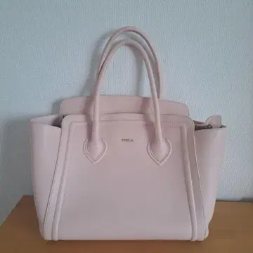 훌라 칼리지 핑크 가죽 토트백