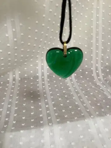 Baccarat 그린 하트형 목걸이 유리