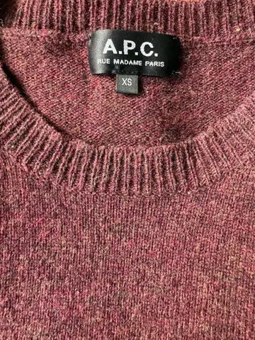 A.P.C. 버건디 크루넥 스웨터 XS