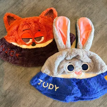 상하이 디즈니 주디 닉 팬캡 세트 모자 머리띠