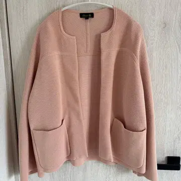 [ 새상품급 ] 드로어 12G 크루넥 니트 자켓 핑크