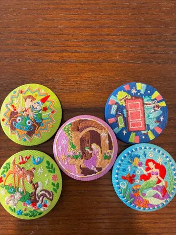 디즈니 자수 캔뱃지 5개 세트