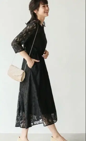 apart by lowrys 레이스 절개 플레어 원피스