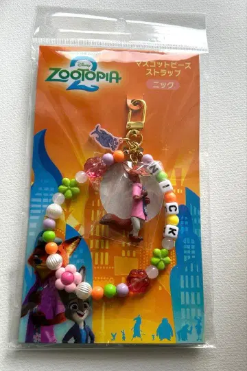 주토피아2 닉 마스코트 비즈 스트랩 키링 미개봉 새상품
