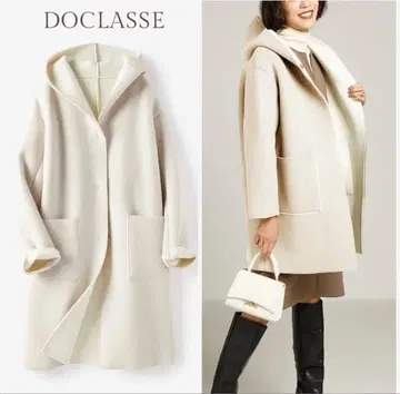 DOCLASSE 후드 부착 코트 보아 플리스