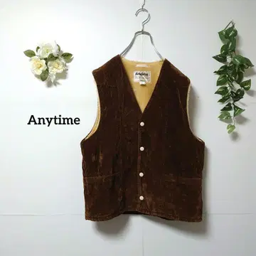 Anytime 코듀로이 보아 베스트 M 브라운